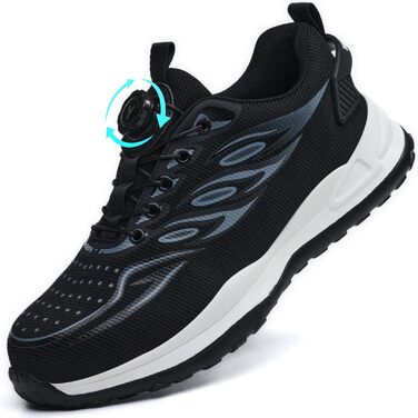 Черевики робочі захисні чоловічі жіночі легкі спортивні дихаючі з металевим носком унісекс 36-46EU (43 EU, сірий, на кнопці)