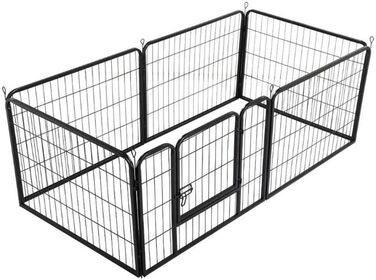 Клітка для цуценят та дрібних тварин 80x60 см, 8 секцій, з захисним тентом, розкладна, для собак, кроликів та інших дрібних тварин