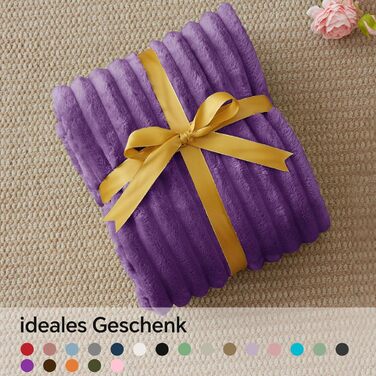 М'яка ковдра BEDELITE з фланелі, 125x150 см/150x200 см, чорна/фіолетова, для дивану, декору, тепла, плед