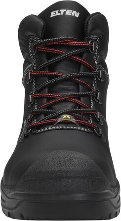 Черевики захисні ELTEN Francesco XXSG Black Mid ESD S3S, чорні, шкіряні, з металевим носком, легкі, міцні, 42 EU (жіночі та чоловічі)