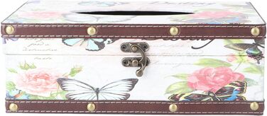 Коробка для серветок вінтажна, органайзер для тканинних серветок, тримач для серветок - для вітальні, ванної кімнати, спальні, офісу (Стиль 1)