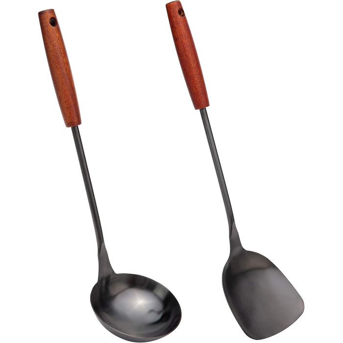 Набір кухонного силікону Kellet: лопатка-ложка з нержавіючої сталі 304, 36.2-38.1 см