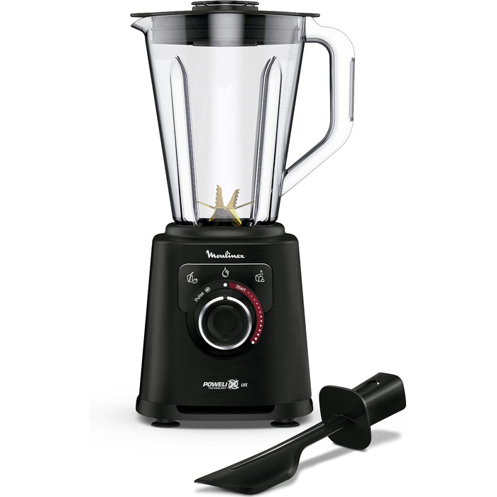 Moulinex Perfect Mix+ LM88A8 Stand Mixer, 1200 W, fast results, 1.5 l capacity, 3 programs: smoothie mixer, ice crusher, autoclean, Tritan pitcher, including paddle, black