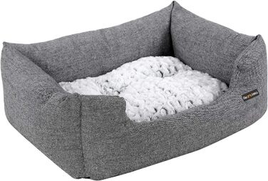 Feandrea Luxus Dog Bed, XL, Dog Cushion, made of Oxford fabric, with a non-slip bottom, 100 x 70 cm PGW28H (L 60 x W 50 x H 20 cm, Grey)