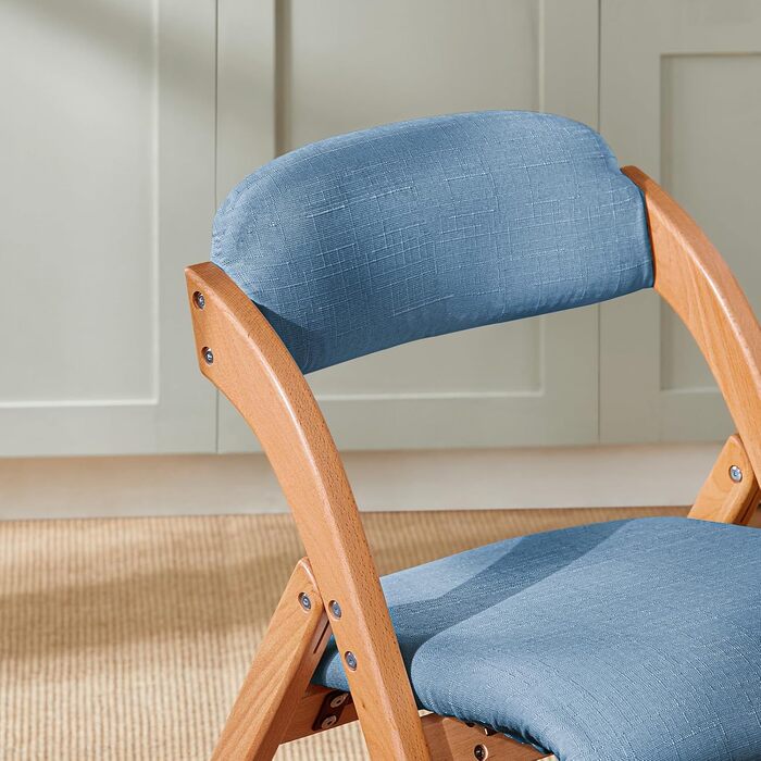 SoBuy FST92-GR Folding Chair Kitchen Chair with Padded Seat and Backrest Green WxHxD approx.: 47x77x60cm Green (4 chairs, Blue)
