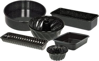 Riess, 0633-022, Professional Baker, Loaf Pan 35/14, CLASSIC - LOAF PANS, Height 8.3 cm, Capacity 2.5 Liters, Enamel, Black, Length 36.7 cm Width 14.2 cm Height 8.3 cm