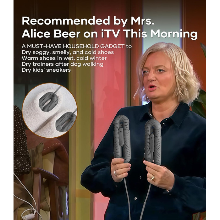 Електрична сушарка для взуття Snowpea: сушарка для черевиків, усунення запаху, автоматичне вимкнення (сірий)