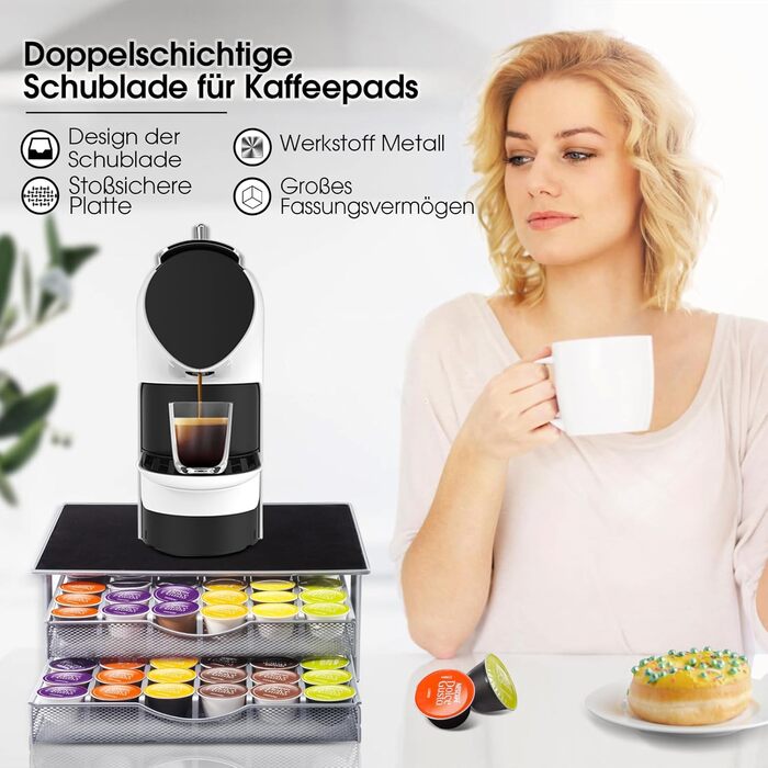Підставка для капсул кави Masthome - 2 яруси, органайзер для Dolce Gusto (72 капсули)
