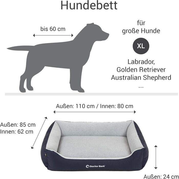 Крісло-ліжко для собак Doctor Bark Kleine Hunde - М'яке та зручне ліжко для собак, зелений колір, XL (110x85 см)