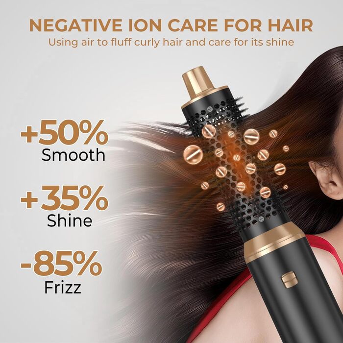 Набір для укладки волосся Souvik: щітка-фен, плойка, об'єм, сушка. Чорний