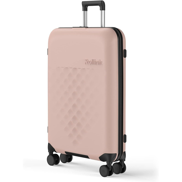 Чемодан Rollink Vega 360, чорний, 104L, 4 колеса, інноваційний замок, міцний, екологічний, для перевірки багажу