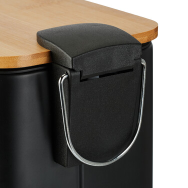 Relaxdays Waste Bin 5 l with Bamboo Lid