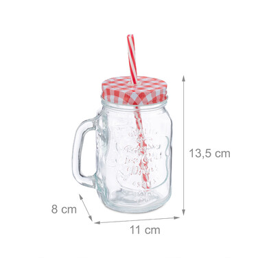 Relaxdays Set of 10 Colorful Drinking Glasses with Lids