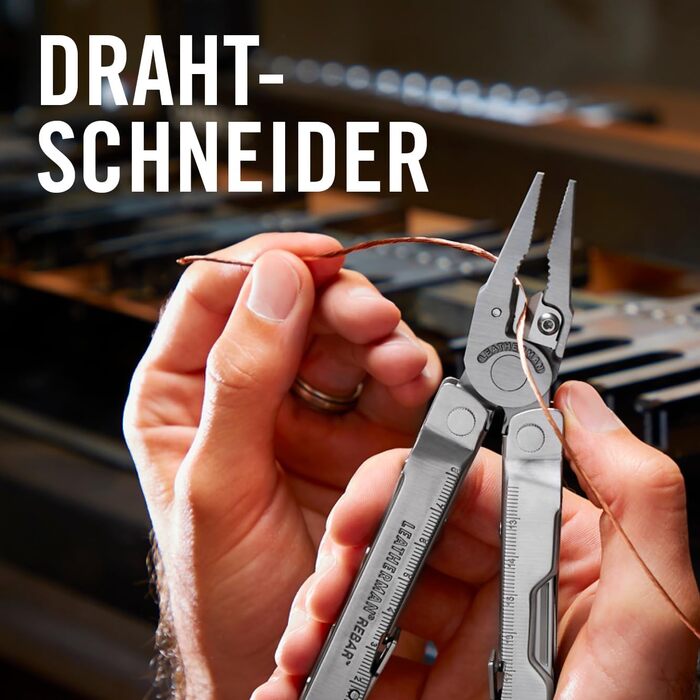 Мультитул Leatherman Rebar 17 інструментів для дому і кемпінгу, чорна нержавіюча сталь, чохол Molle, сріблястий