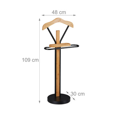 Relaxdays Butler for Men, Bamboo & Metal