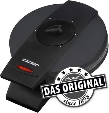 Вафельниця Cloer 1620 для класичних вафель у формі серця, 930 Вт, розмір вафелі 15,5 см, регулювання ступеня прожарювання, чорний колір