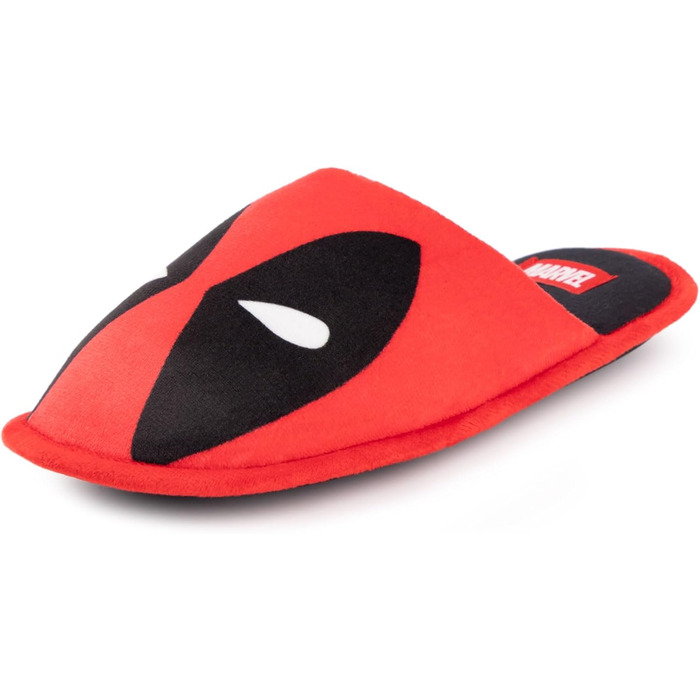 Тапочки Deadpool Marvel для дому, дорослі | Червоні пантофлі з принтом маски | Супергеройські тапочки Marvel Comics 43/44 EU