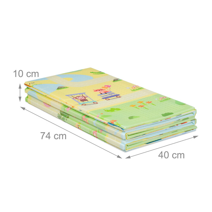 Relaxdays Foldable Play Mat Animals, Road, ABC