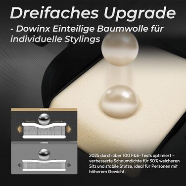 Ігровий крісло Dowinx з мікрофібри: дихаючий, ергономічний, з підніжкою, чорний