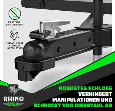Rhino USA замок для причепа 51мм – посилений сталевий протиугінний комплект для причепів, автодомів, човнів