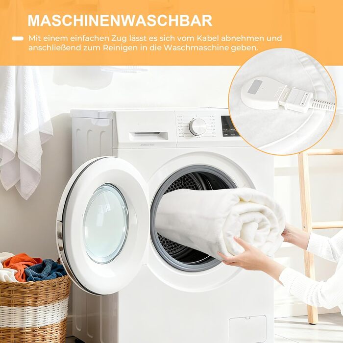 Електрична ковдра StarOnce 160x140 см для двоспального ліжка з 10 рівнями нагріву, автовимкненням, 2 пультами та захистом від перегріву. Можна прати в машині. Біла (150x80 см)