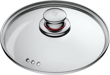 Велика каструля WMF Quality One 24 см з кришкою, отвір для пари, для індукції, 6,8 л, нержавіюча сталь Cromargan, полірована, без покриття