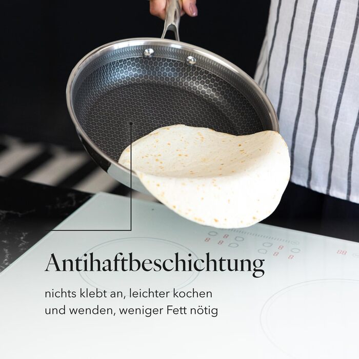 Набір сковорідок Florina Bratpfannen з нержавіючої сталі, 20/24/28 см, 3 шт. | 3-шарова конструкція, алюмінієвий сердечник, для всіх плит, з ергономічною ручкою