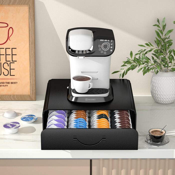 Тримач для капсул Tassimo на 64 капсули, металевий, для кавових капсул, органайзер, стійка, ящик для капсул, на 64 капсули