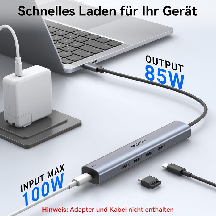 MOKiN USB-C хаб 6-в-1: HDMI 4K, 2xUSB 3.0, USB 2.0, SD/MicroSD, для MacBook, XPS та інших пристроїв