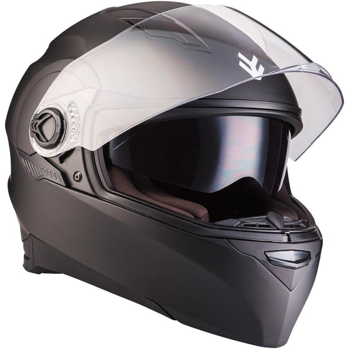 Мотошолом ARMOR HELMETS AF-77 матовий чорний, інтеграл, повнолицевий, для мотоцикла, скутера, спортбайка, ECE 22.05, сонцезахисний візор, швидкознімний замок, розмір L (59-60 см)