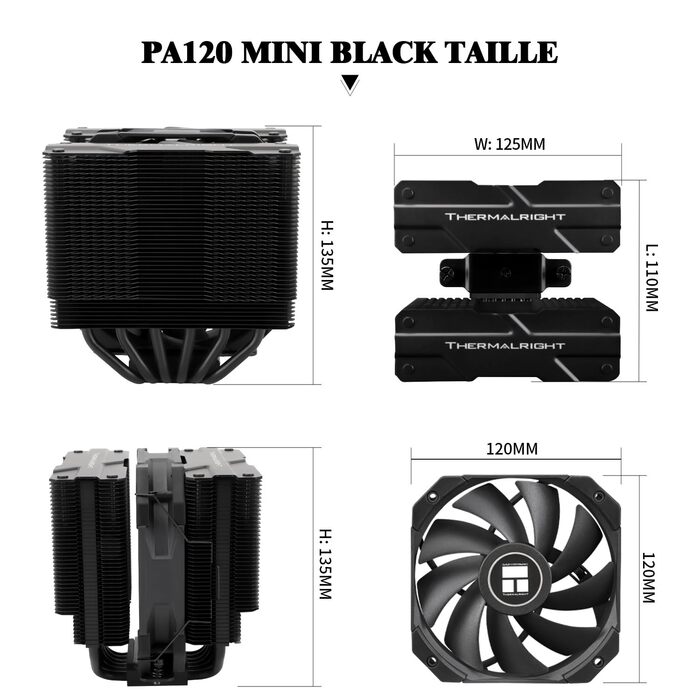 Thermalright Peerless Assassin 120 MINI White – кулер для CPU з 6 heatpipes, 120mm вентилятор, підтримка AM4/AM5/Intel LGA 1851/1700/1150/1151/1200/2011