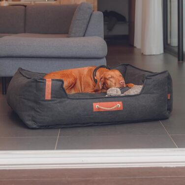 Тріксі лежанка для собак Nordic Föhr, 70 см, чорна – зручна лежанка-кошик для собак великих та малих порід, з ручкою для перенесення, м'яка та миється, 36595, розмір 100 x 80 x 36 см