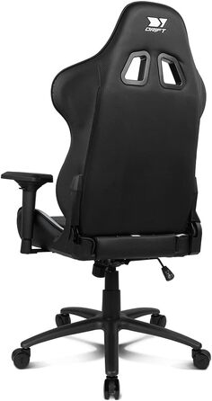 Професійне ігрове крісло DRIFT GAMING DR350 ергономічне, з 4D-підлокітниками, подушками під поперек та шию, нахил 135°, безшумні колеса, чорно-біле
