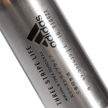 adidas Metal Water Bottle, Stainless Steel, Insulated, Leak-Proof, Durable, Sports Water Bottle, Stainless Steel/Black/2, 32 Ounces