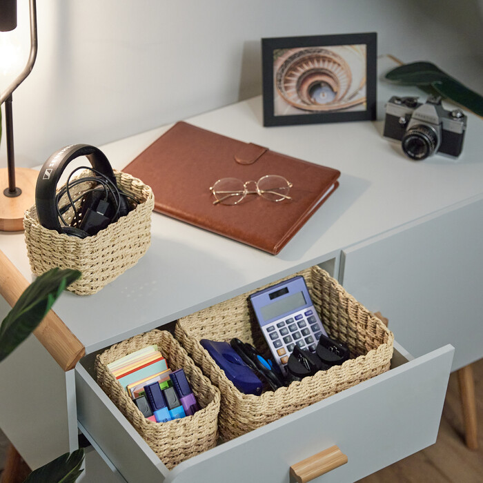 Relaxdays Woven Storage Baskets - 3 Piece Set