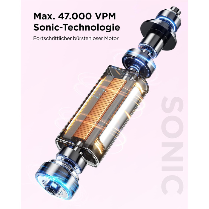 Електрична звукова зубна щітка для дорослих та дітей, 5 режимів чищення, 3 рівні інтенсивності, таймер, 8 насадок, чохол для подорожей, чорний (1 шт.)