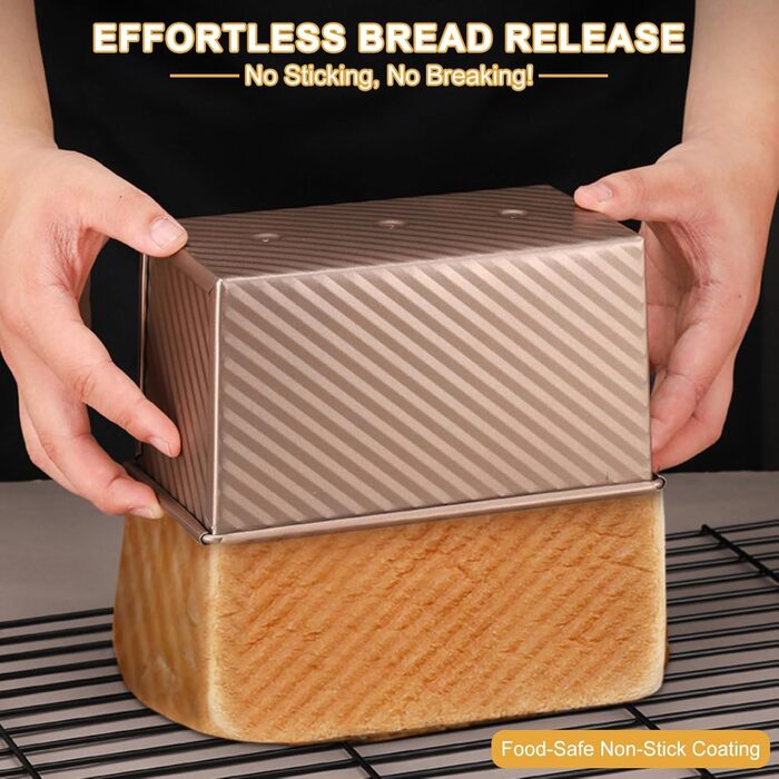 Набір форм для випічки хліба Lafo Toastbrot з кришкою, рожеве золото – форма для тостів та хліба зі скребком