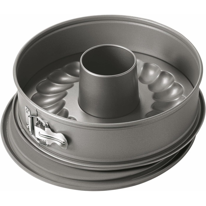 Kaiser La Forme Springform with flat and tube bottom 26 cm, 2 tiers, round baking pan, leak-proof, non-stick coated, grey