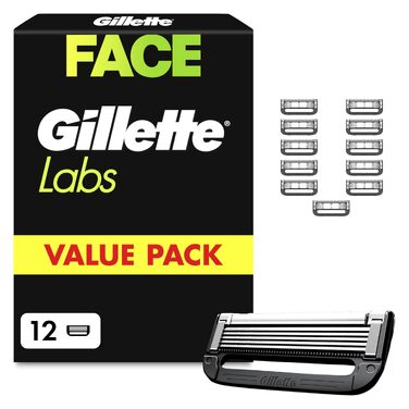 Смінні леза для чоловічої бритви Gillette Labs, чорні, 12 шт