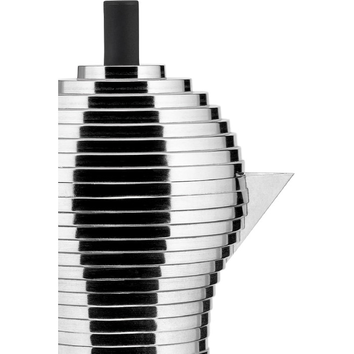 Кавоварка Alessi Pulcina, чорна, алюміній, 5.4 x 14.5 x 33.5 см, на 6 чашок
