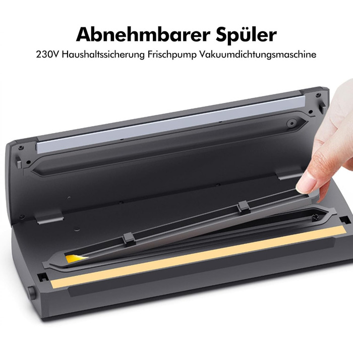 Вакуумний пакувальник для продуктів харчування 30 см, комплект з 5 пакетами, чорний