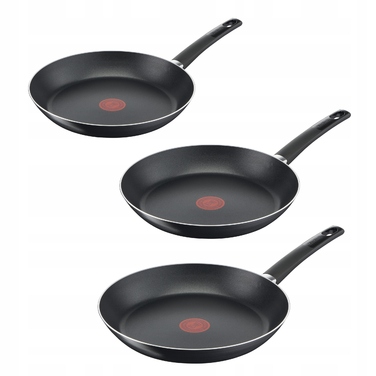 Сковорода Tefal Simplicity з кришкою, антипригарна, чорна, 24/28/30 см