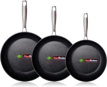 Набір сковорідок WECOOK EcoChef Titan, 3 шт. (20/24/28 см), кований алюміній, індукція, 5-шарове антипригарне покриття без PFOA, для всіх типів плит, посудомийна машина