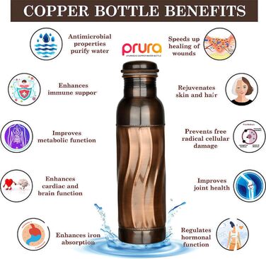 Copper Water Bottle with Diamond Cut, Leak-Proof, Ayurvedic Drinking Vessel, Copper Vessel for Sports, Gym, Outdoor, Yoga (Design 39)