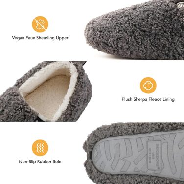 Тапочки жіночі RockDove Puff-Ease з штучного хутра, закритий задок, халатні (39 EU, світло-сірий)