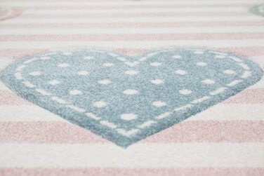 Dreamy Rug Children's Rug Hearts Children's Room Rug Girl in Pink, Purple, Green Size 80x150 cm