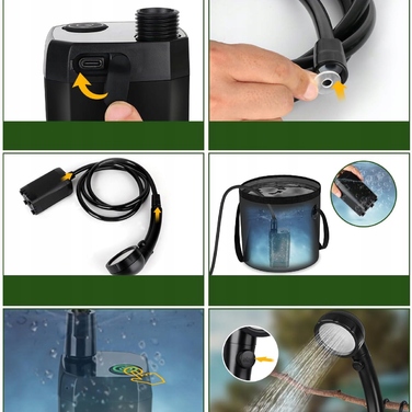 Портативний кемпінговий душ, електричний зовнішній душ із помпою