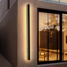Long Villa Wall Light Black Waterproof IP65 Aluminum Acrylic Outdoor LED Wall Light for Gardens, Terraces, Bedrooms, Living Rooms, Indoor, 30cm/12w, Warm light (125cm/45w * 1)
