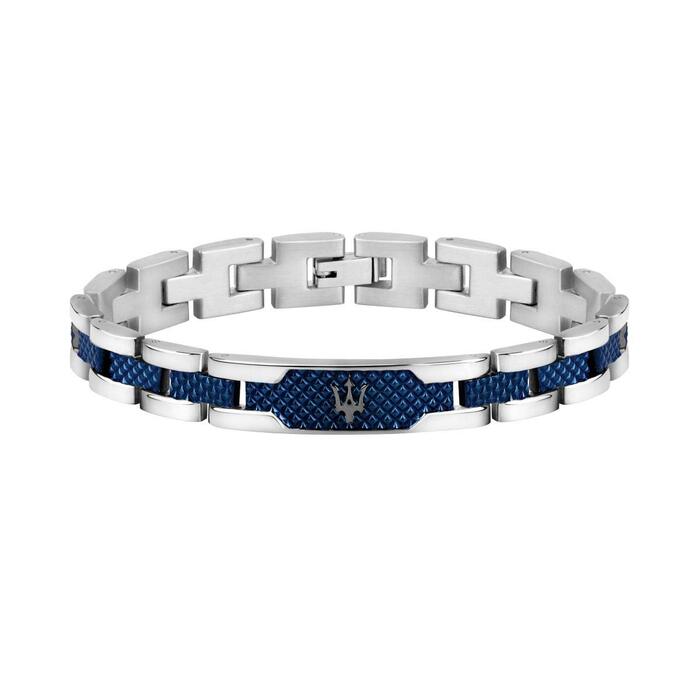 Браслет чоловічий Maserati JEWELS JM419ASC02 сталевий з PVD покриттям (сірий/синій)