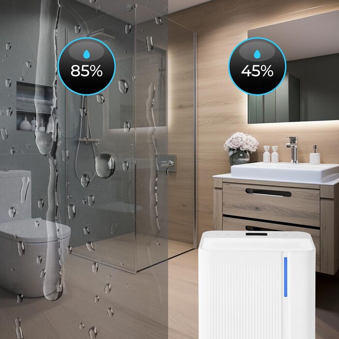 Електричний осушувач повітря Climative WAVE ION 12L/24h з Wi-Fi та очищувачем повітря для дому, квартири, ванної кімнати. Захист від вологи та плісняви до 20м²